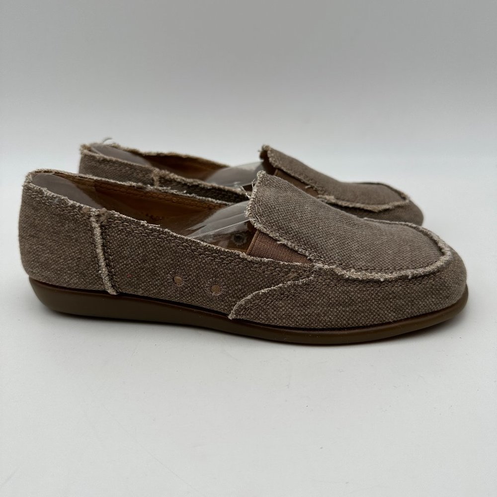 Aerosoles Size 7 Tan Canvas Fabric Sure Grip Loafers
